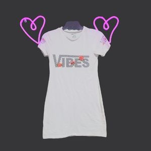 ON FIRE white "VIBES" dress